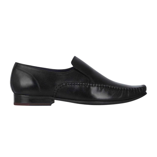 Black - Front - Firetrap Mens Hampton Leather Shoes