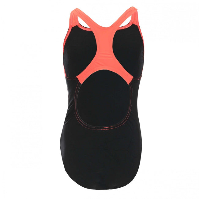 Black-Red - Back - Speedo Girls Eco Endurance Medalist One Piece Swimsuit