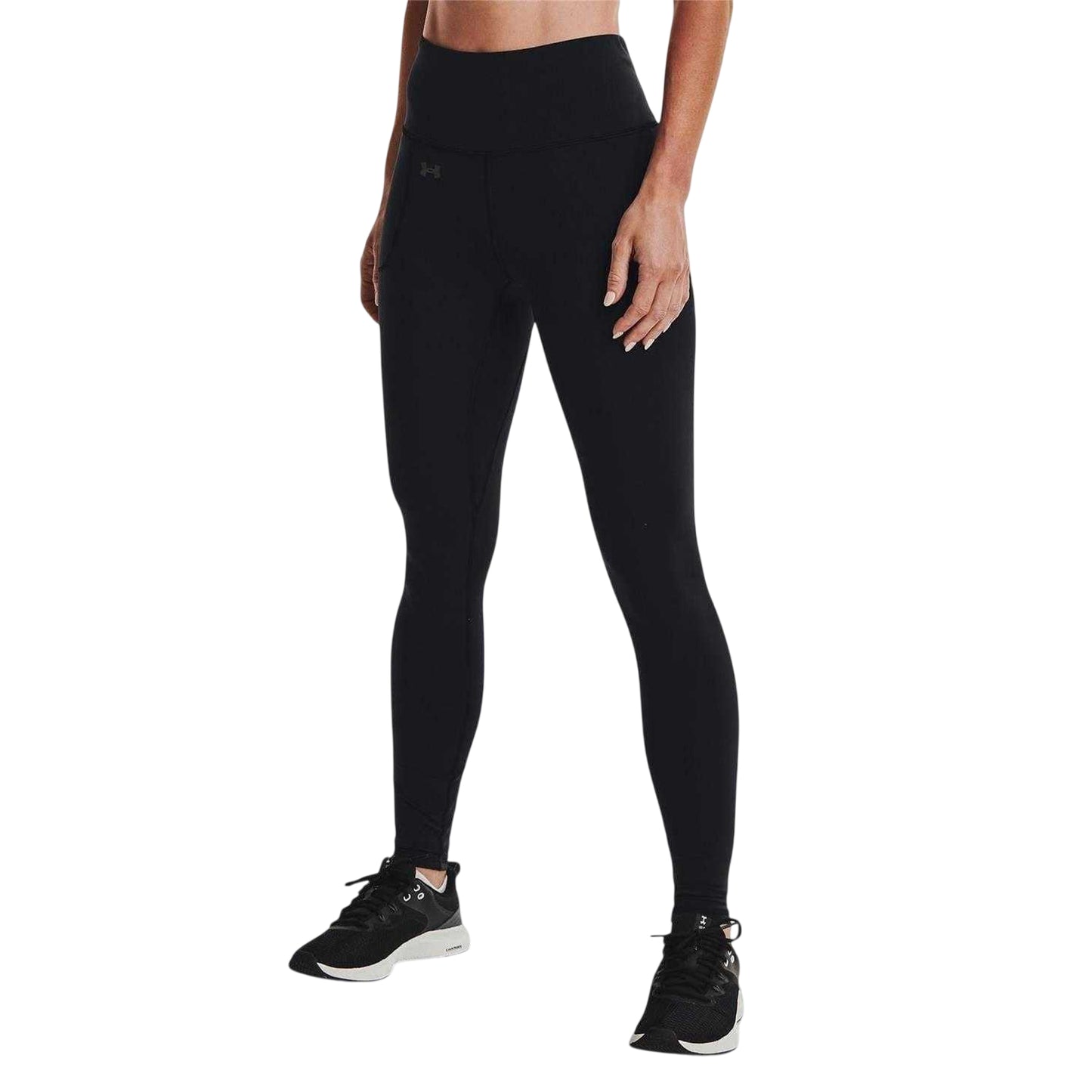 Black - Side - Under Armour Womens-Ladies Motion Leggings