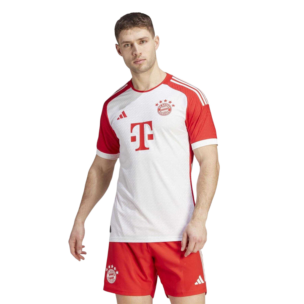 White - Side - Adidas Mens 23-24 FC Bayern Munich Home Jersey
