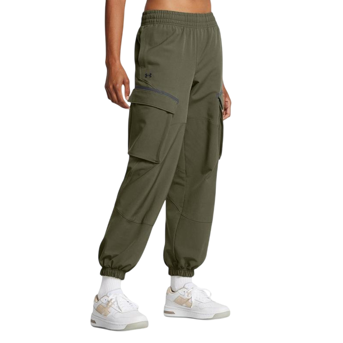 Green - Side - Under Armour Womens-Ladies Unstoppable Joggers