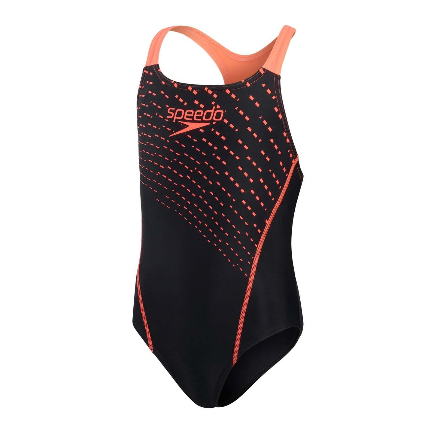 Black-Red - Side - Speedo Girls Eco Endurance Medalist One Piece Swimsuit