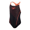 Black-Red - Side - Speedo Girls Eco Endurance Medalist One Piece Swimsuit