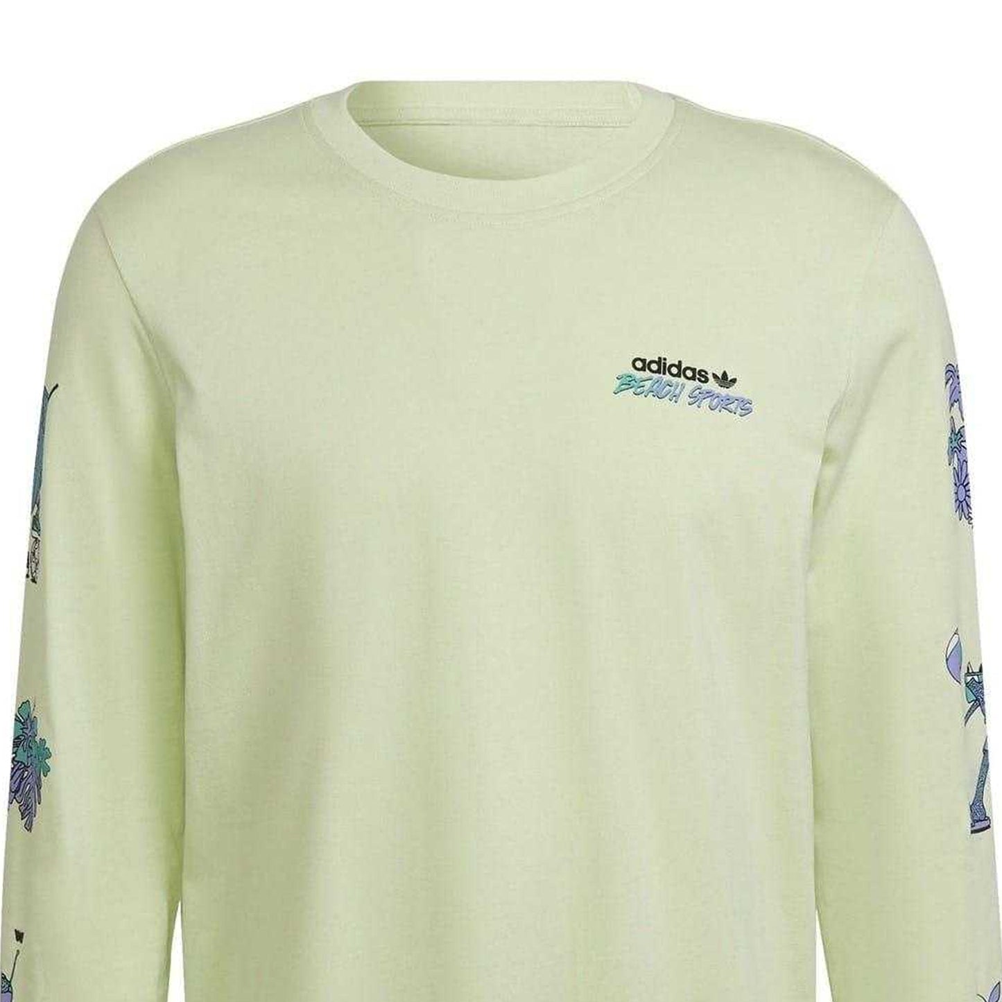 Green - Back - Adidas Mens Stoked Graphic Print Cotton Regular Long-Sleeved T-Shirt