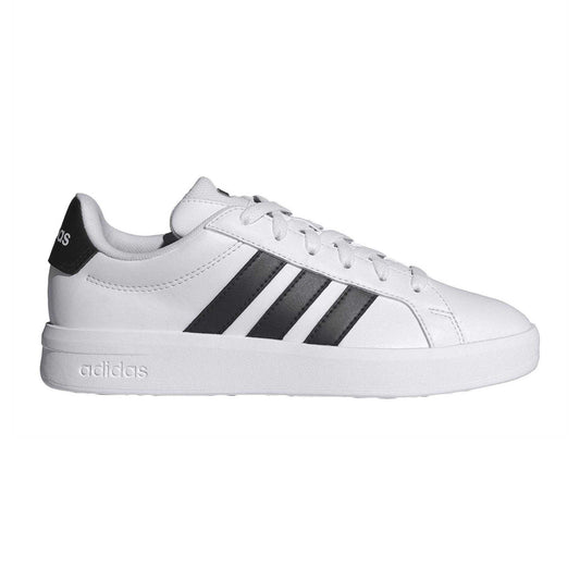 White-Black - Front - Adidas Womens-Ladies Grand Court 2.0 Flat Trainers