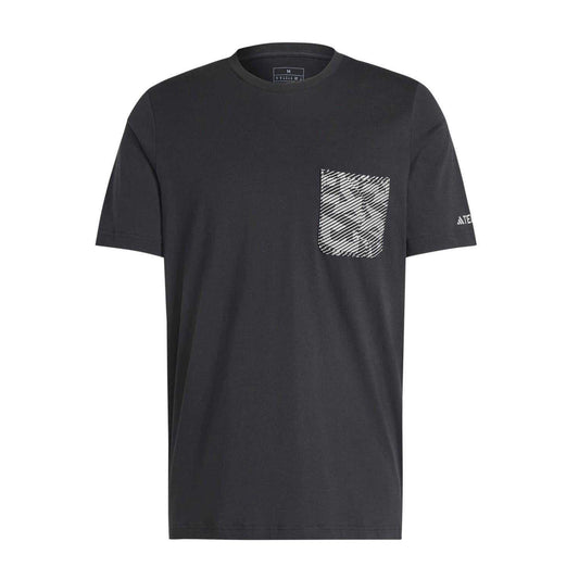 Black - Front - Adidas Mens Puzzle Cotton Pocket T-Shirt