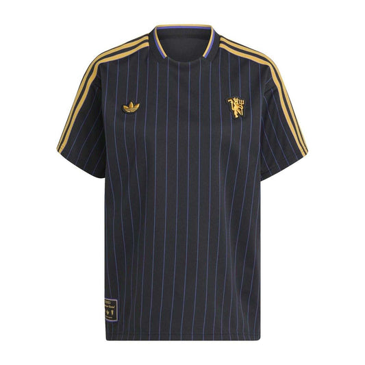 Black - Front - Adidas Unisex Adult Terrace Icons Manchester United FC T-Shirt