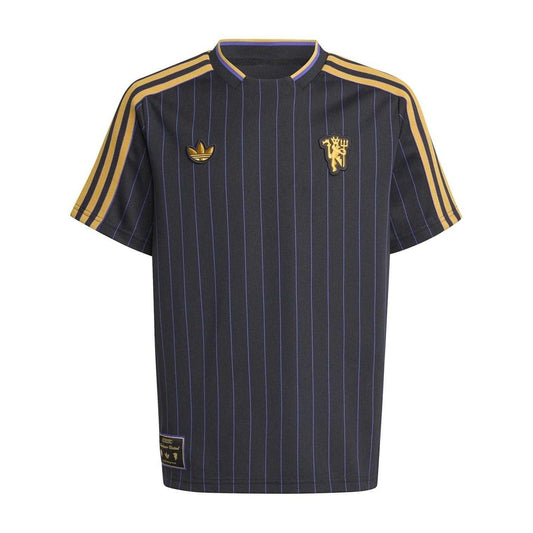 Black - Front - Adidas Childrens-Kids Terrace Icons Manchester United FC T-Shirt