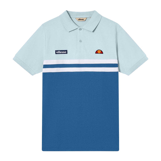 Blue-Light Blue - Front - Ellesse Mens Muccia Colour Block Polo Shirt