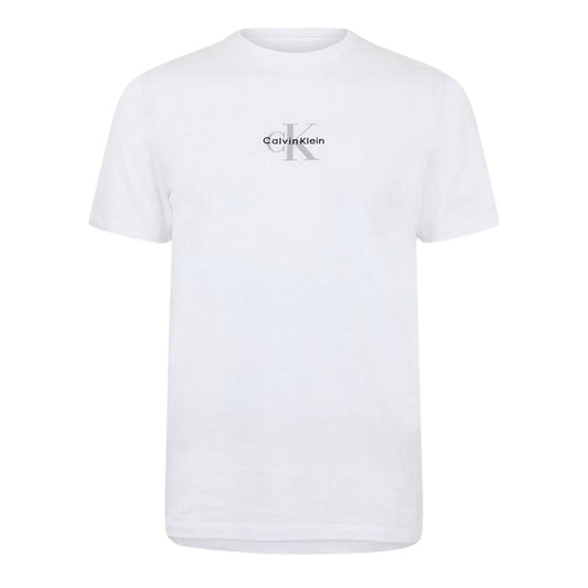 Brilliant White - Front - Calvin Klein Mens Logo Printed T-Shirt