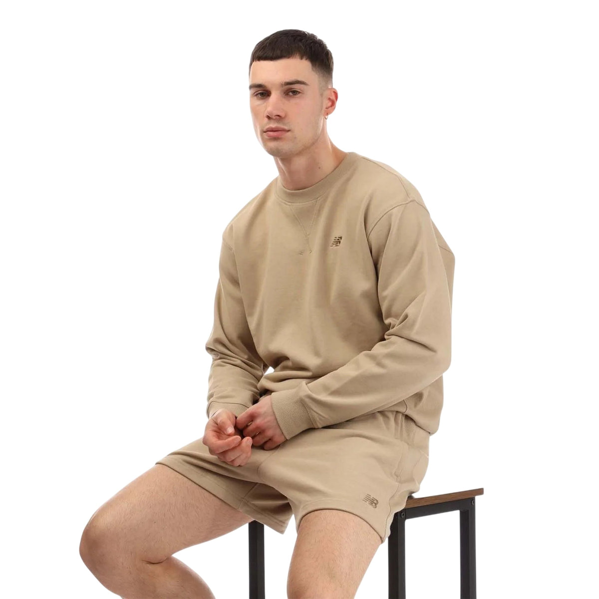 Stone - Lifestyle - New Balance Mens French Terry Crew Neck Sweatshirt