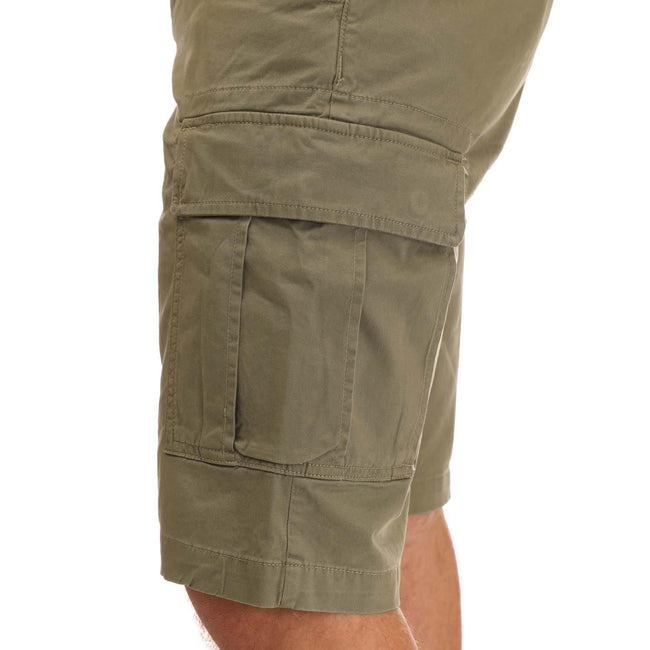 Green - Side - Timberland Mens Outdoor Relaxed Fit Cargo Shorts