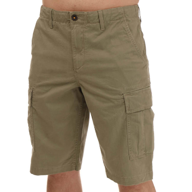 Green - Front - Timberland Mens Outdoor Relaxed Fit Cargo Shorts