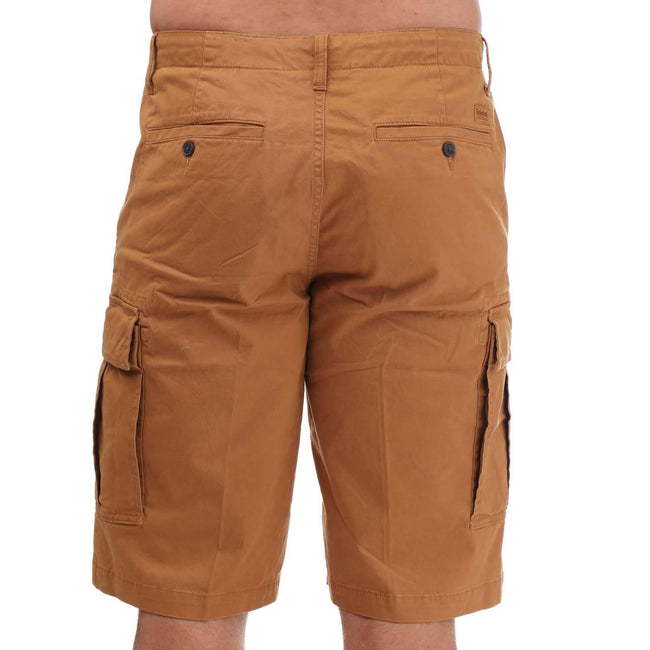 Wheat - Back - Timberland Mens Outdoor Relaxed Fit Cargo Shorts