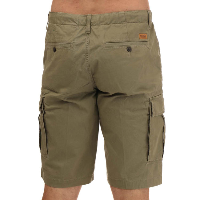 Green - Back - Timberland Mens Outdoor Relaxed Fit Cargo Shorts