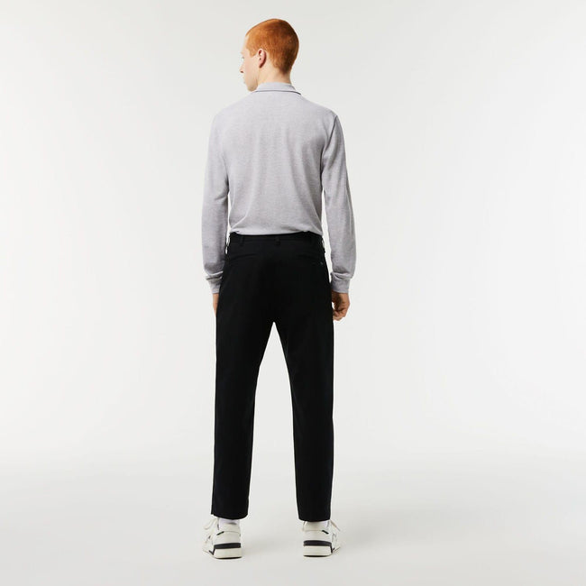 Black - Back - Lacoste Mens Cotton Stretch Tapered Chinos