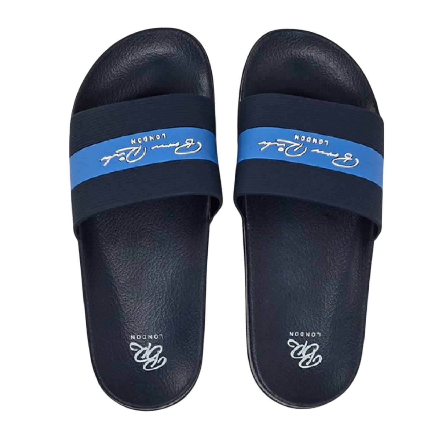 Navy Blue - Side - Born Rich Unisex Adult Aurelio Casual Slides
