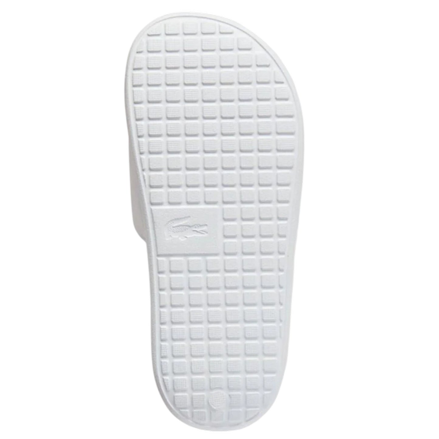 White-Black - Pack Shot - Lacoste Childrens-Kids Flatform Slides