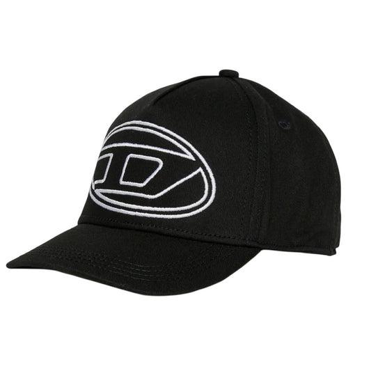 Black - Front - Diesel Childrens-Kids Embroidered Logo Baseball Cap