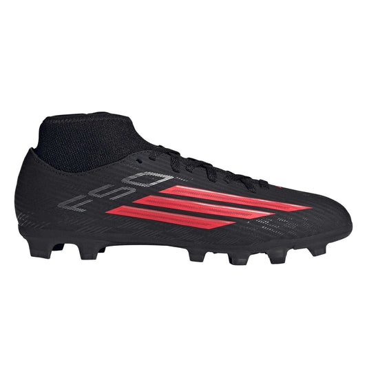 Black-Red - Front - Adidas Childrens-Kids F50 Club Firm Ground Football Boots