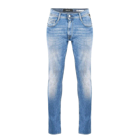 Medium Blue - Front - Replay Mens Rocco Denim Jeans