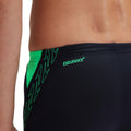 Navy-Green - Close up - Speedo Mens Hyper Boom Splice Jammer Shorts