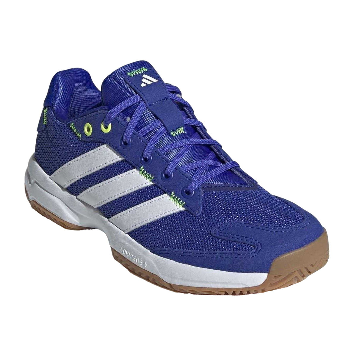 Blue-White - Pack Shot - Adidas Childrens-Kids Stabil Indoor Court Trainers