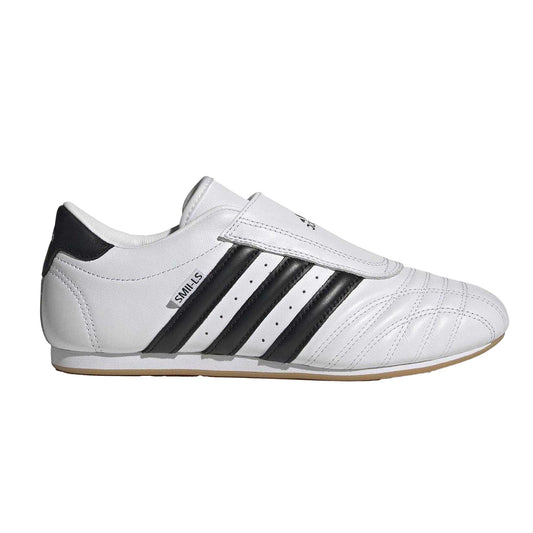 White - Front - Adidas Womens-Ladies 3 Stripes Leather Flat Trainers