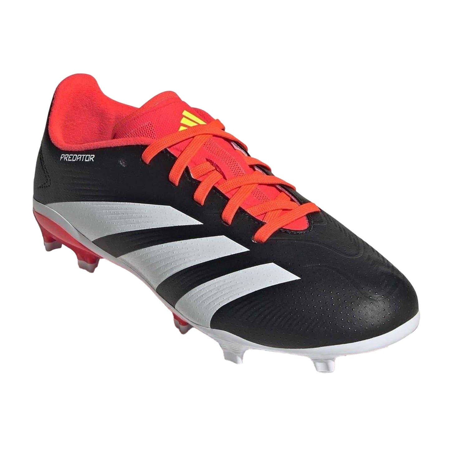 Black-White-Red - Pack Shot - Adidas Childrens-Kids Predator 24 League Firm Ground Football Boots