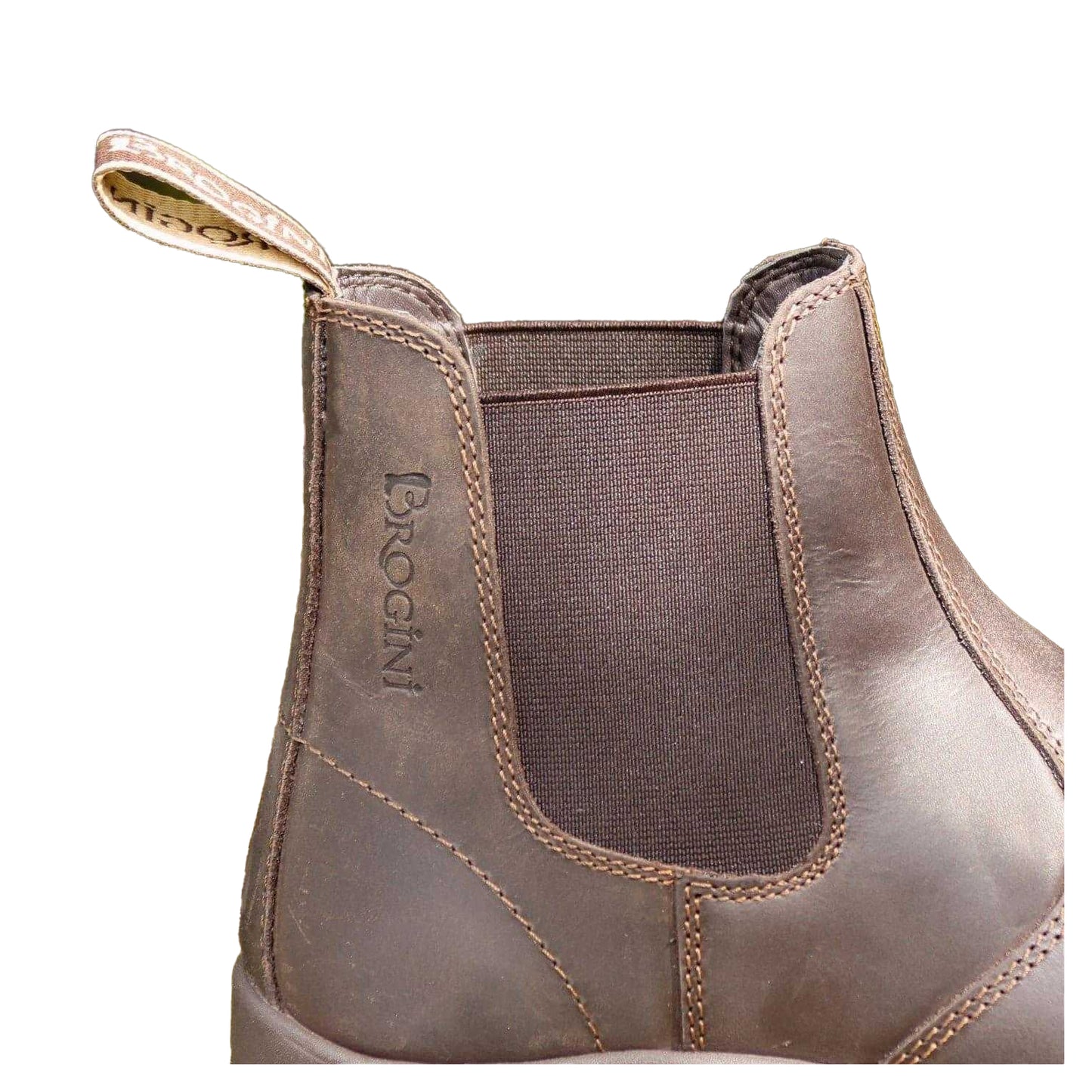 Brown - Lifestyle - Brogini Womens-Ladies Kingham Oiled Leather Low Heel Chelsea Boots