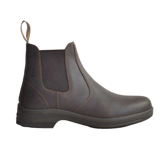 Brown - Front - Brogini Womens-Ladies Kingham Oiled Leather Low Heel Chelsea Boots