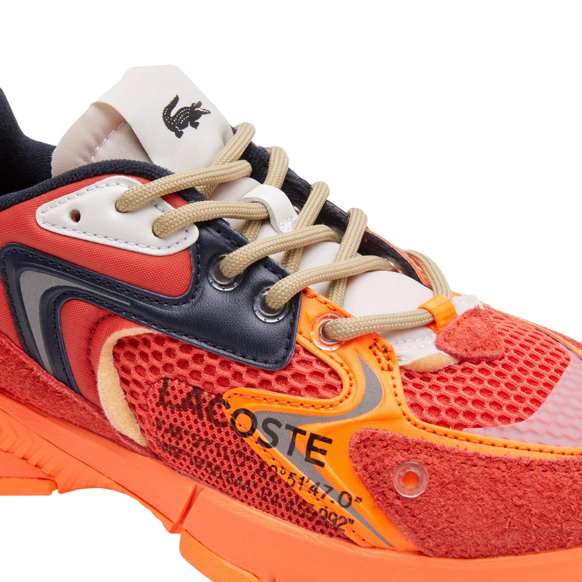 Red - Pack Shot - Lacoste Womens-Ladies L003 Neo Leather Detailing Trainers