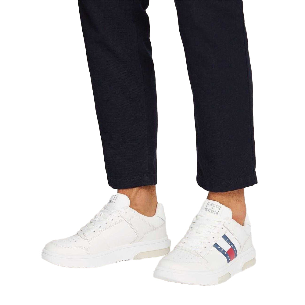 White - Lifestyle - Tommy Jeans Mens Leather Trainers