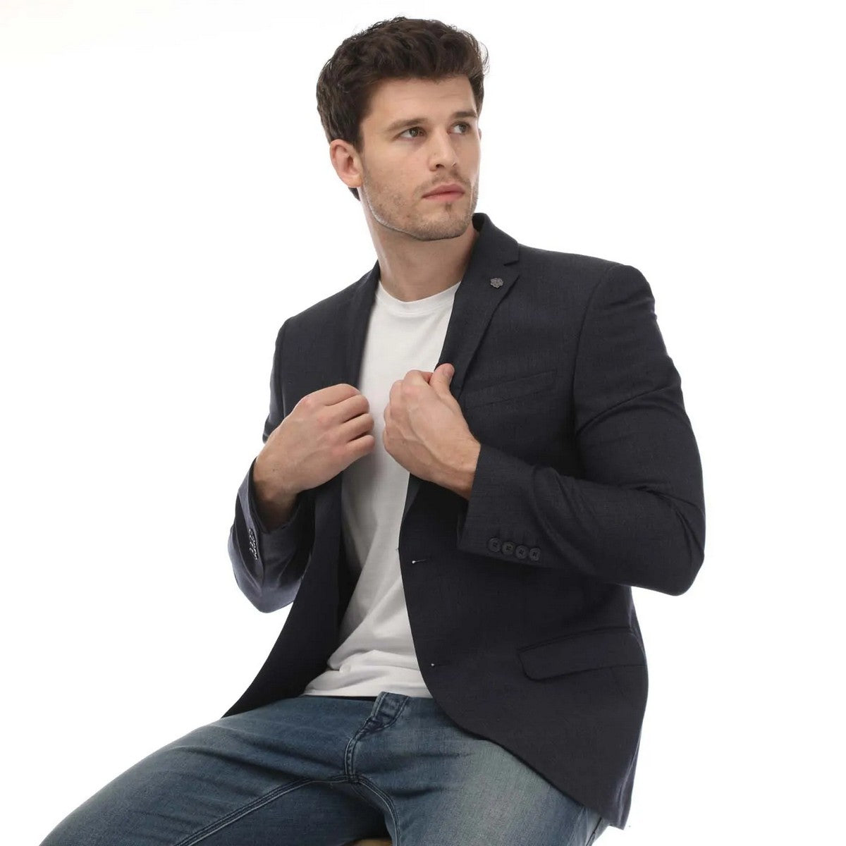 Navy - Lifestyle - Ted Baker Mens Forbyjs Puppytooth Suit Jacket