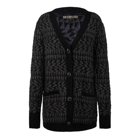 Metallic-Multicoloured - Front - Biba Womens-Ladies Geometric Knitted Cardigan