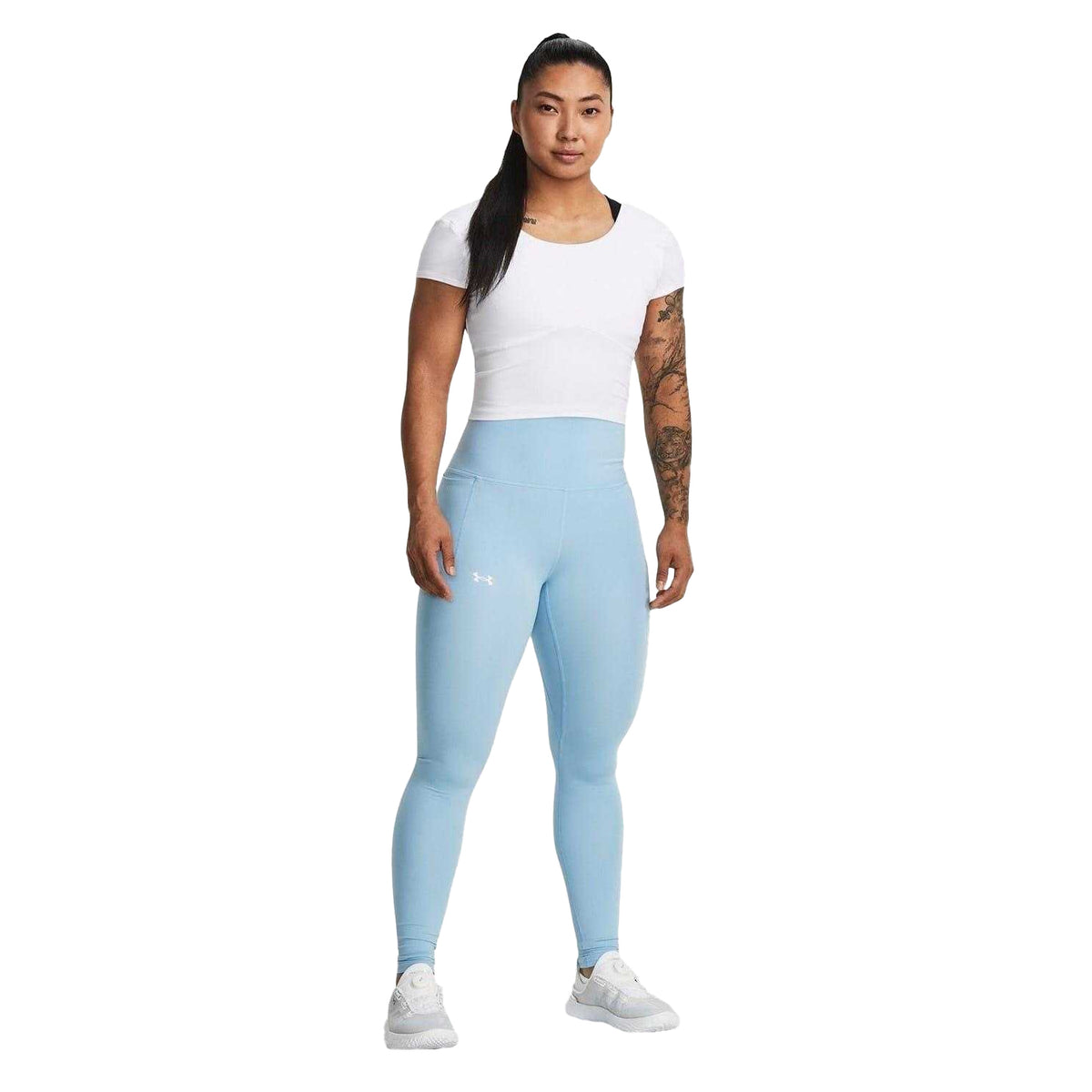Blue - Lifestyle - Under Armour Womens-Ladies Meridian Slim Running Leggings