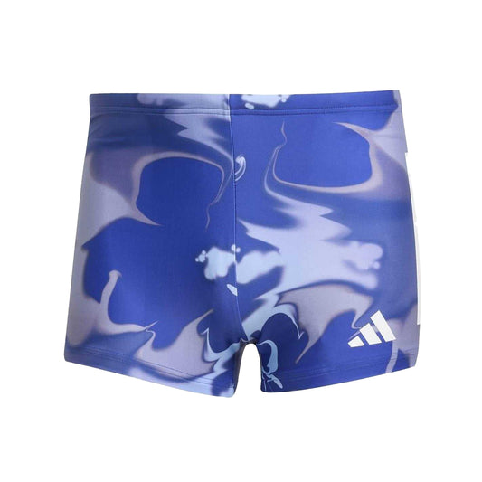 Lucid Blue - Front - Adidas Mens Graphic Print Snug Fit Swimming Trunks