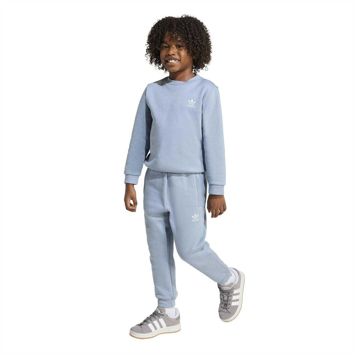 Blue - Side - Adidas Childrens-Kids Originals Top & Bottom Set