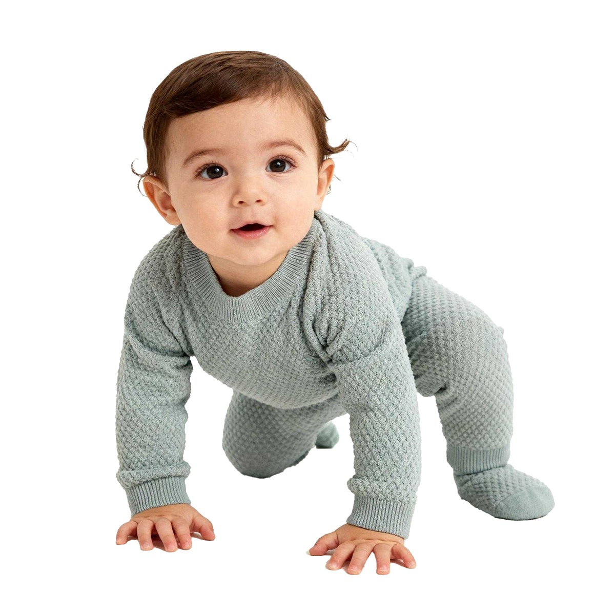 Baby Blue - Close up - Jack Wills Baby Pointelle Loungewear Set