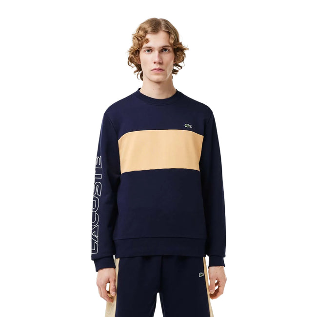Navy - Side - Lacoste Unisex Adult Colour Block Crew Neck Sweatshirt