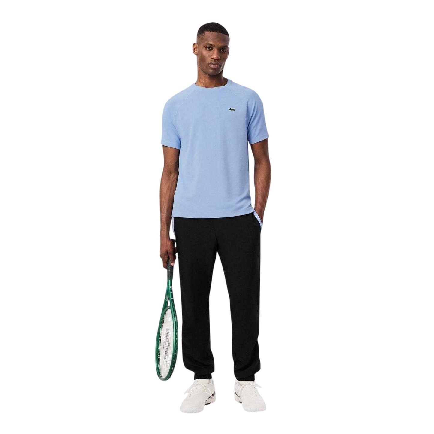 Blue - Lifestyle - Lacoste Mens Embroidered Logo Technical T-Shirt
