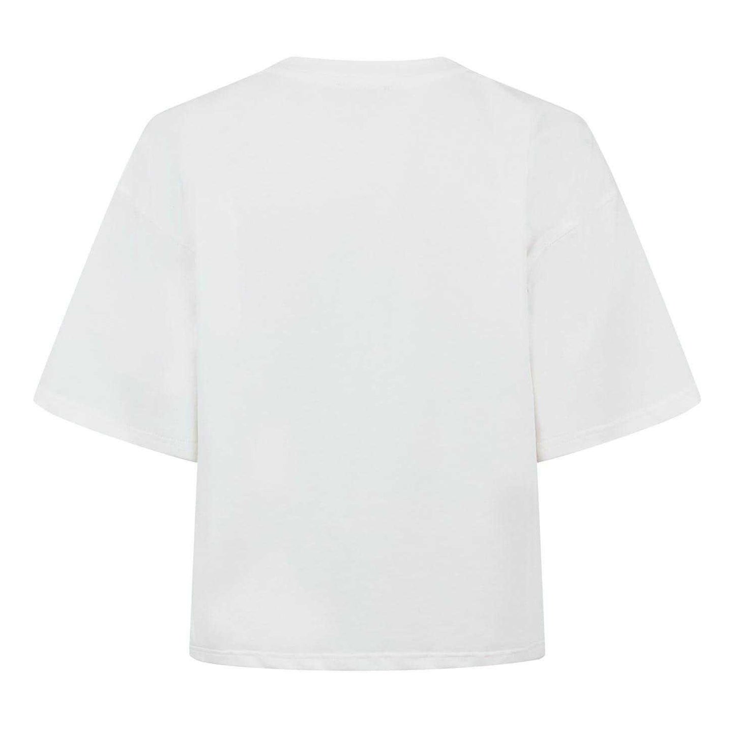 White - Back - Diesel Womens-Ladies Oval Logo Oversized Crop T-Shirt