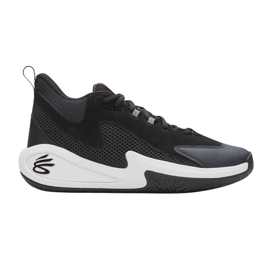 Black-Grey - Front - Under Armour Mens Curry Basketball Shoes