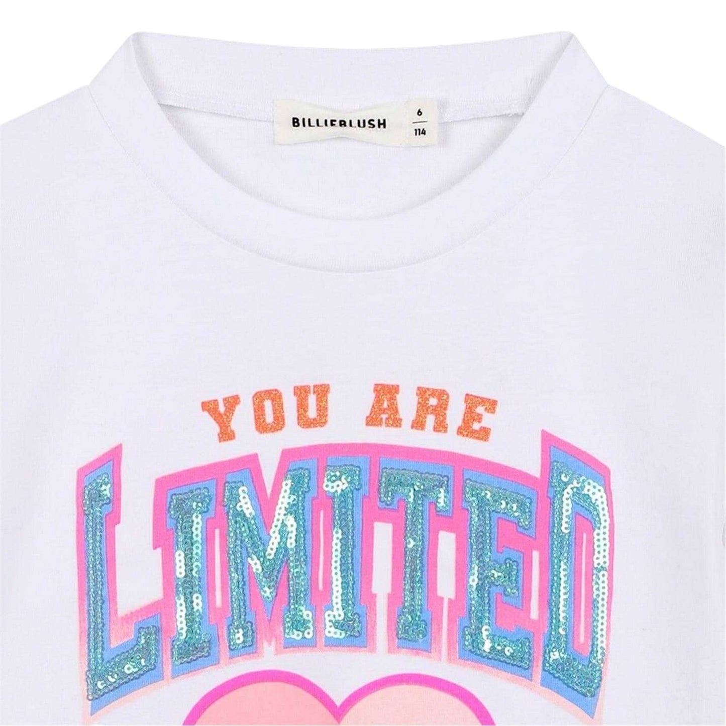 White - Side - Billieblush Girls Heart Regular Long-Sleeved T-Shirt