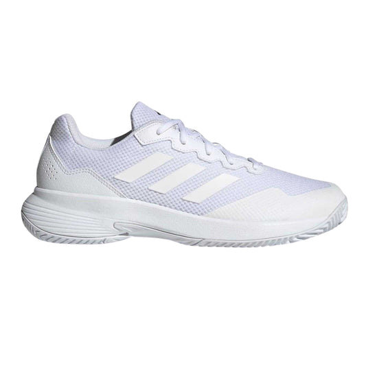 White - Front - Adidas Mens GameCourt 2.0 Tennis Shoes