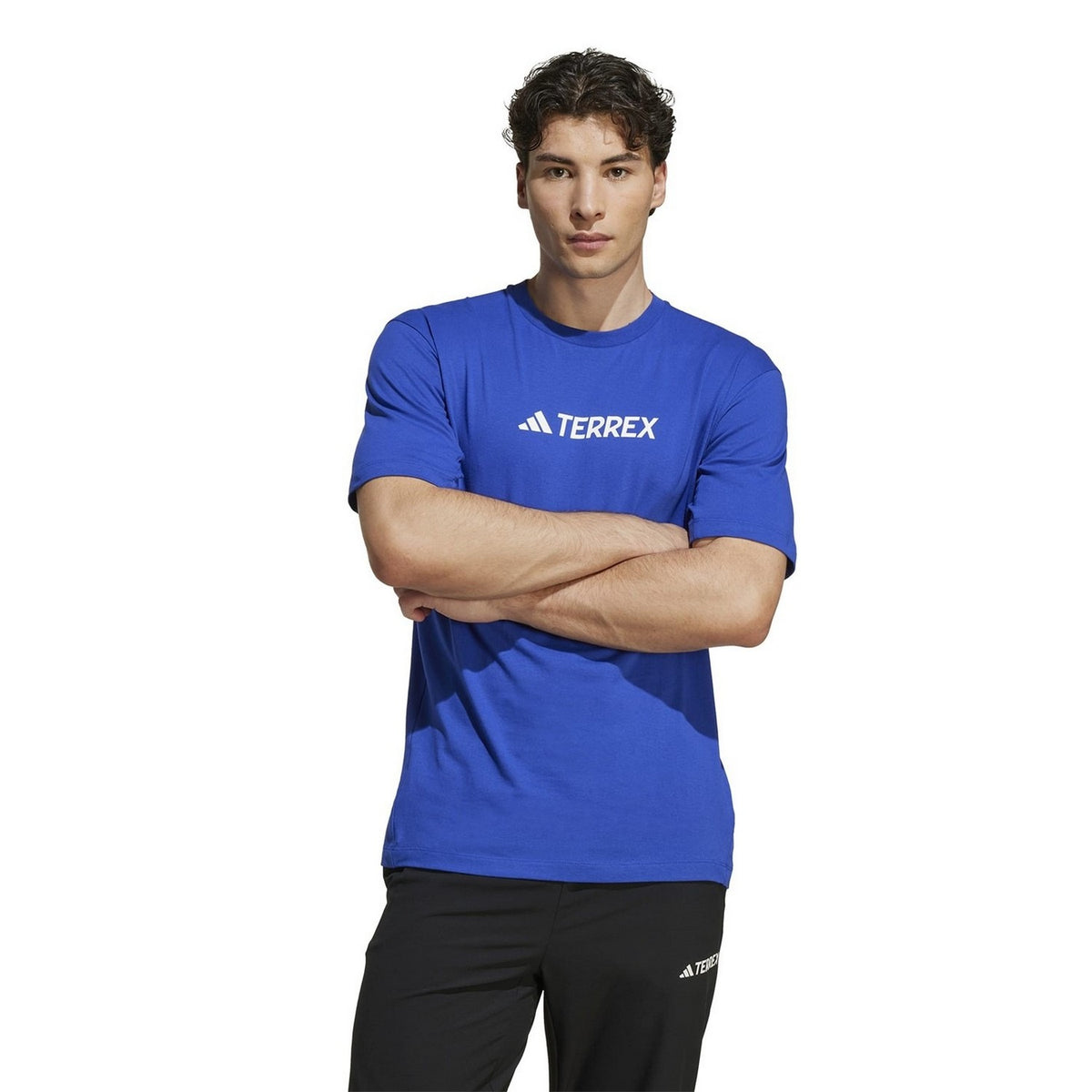 Lucid Blue - Side - Adidas Mens Terrex Logo T-Shirt
