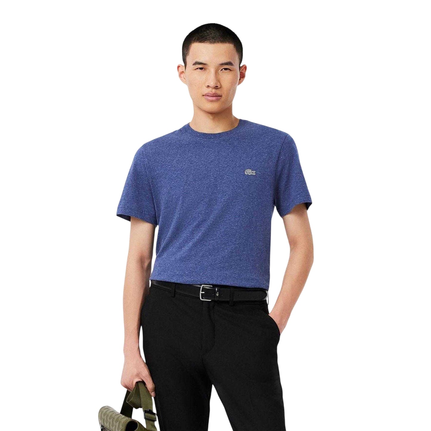 Navy - Side - Lacoste Mens Mercerised Cotton T-Shirt