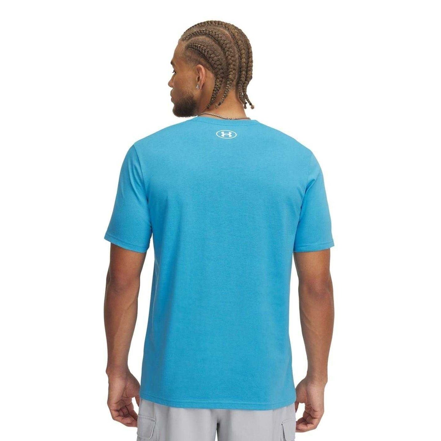 Blue Heather - Back - Under Armour Mens Box Logo Loose Fit T-Shirt