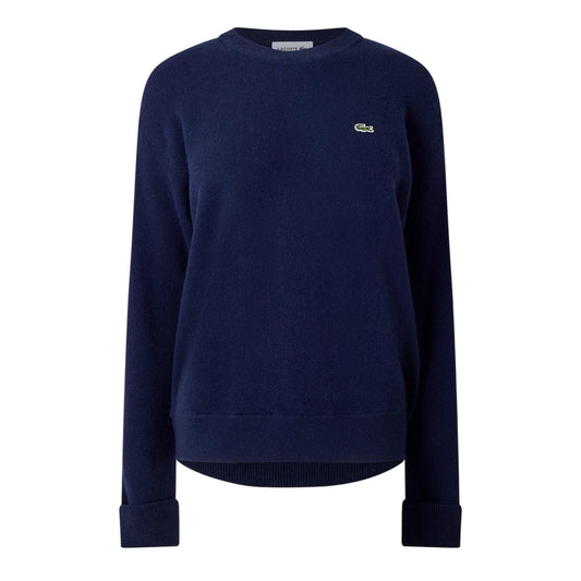 Navy Blue - Front - Lacoste Womens-Ladies Tricot Jumper