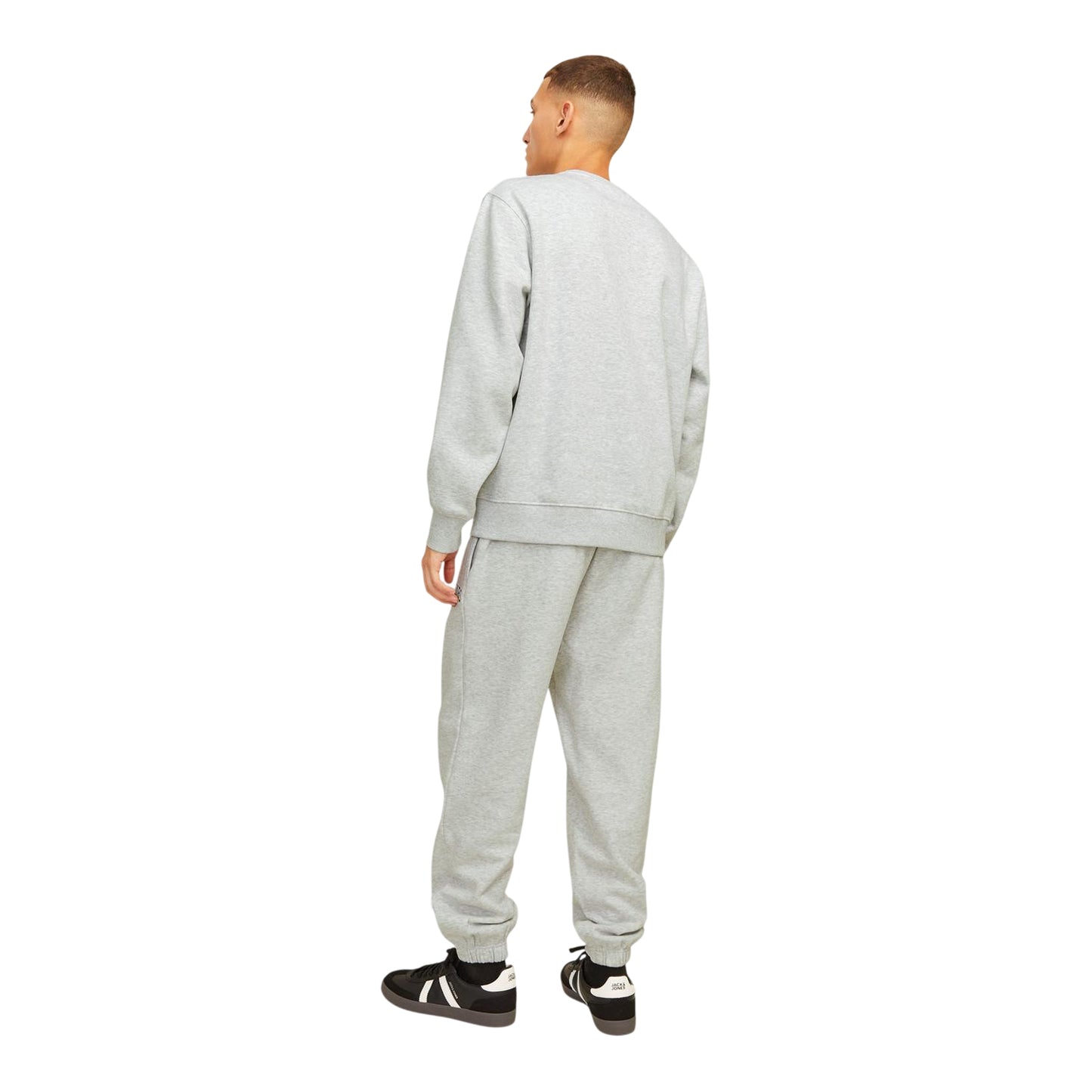 White Melange - Pack Shot - Jack And Jones Mens Urban Edge Brushed Sweatshirt